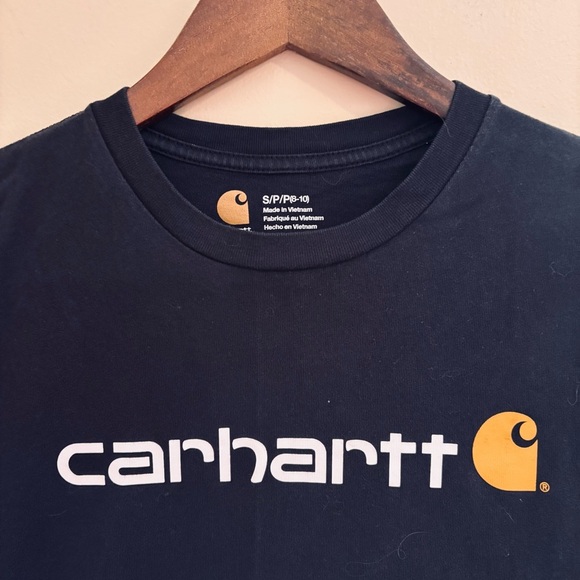 Carhartt| Kids Classic Logo Black Cotton T-shirt TEE Sz S(8-10) Casual Comfy - Picture 1 of 3